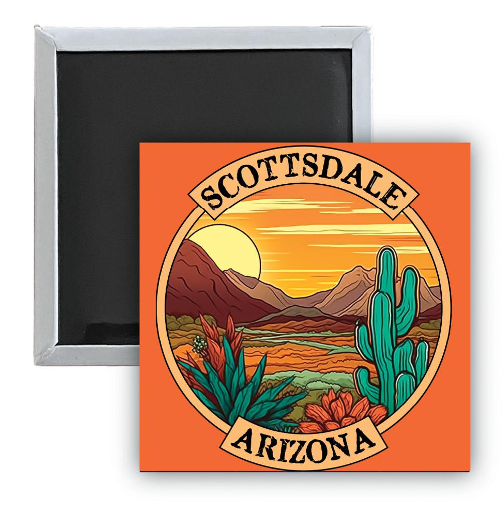 Scottsdale Arizona A Souvenir 2.5 x 2.5-Inch Durable & Vibrant Decor Fridge Magnet