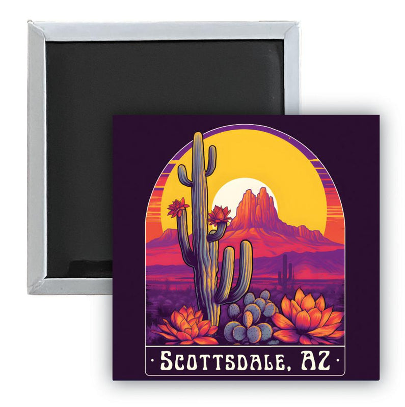Scottsdale Arizona B Souvenir 2.5 x 2.5-Inch Durable & Vibrant Decor Fridge Magnet