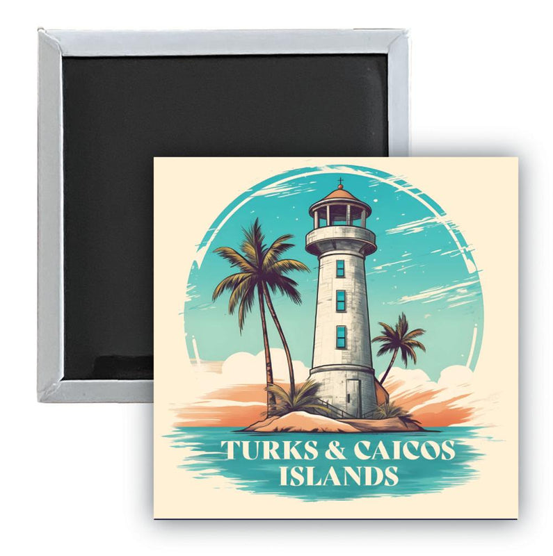 Turks And Caicos A Souvenir 2.5 x 2.5-Inch Durable & Vibrant Decor Fridge Magnet