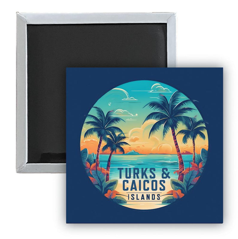 Turks And Caicos D Souvenir 2.5 x 2.5-Inch Durable & Vibrant Decor Fridge Magnet