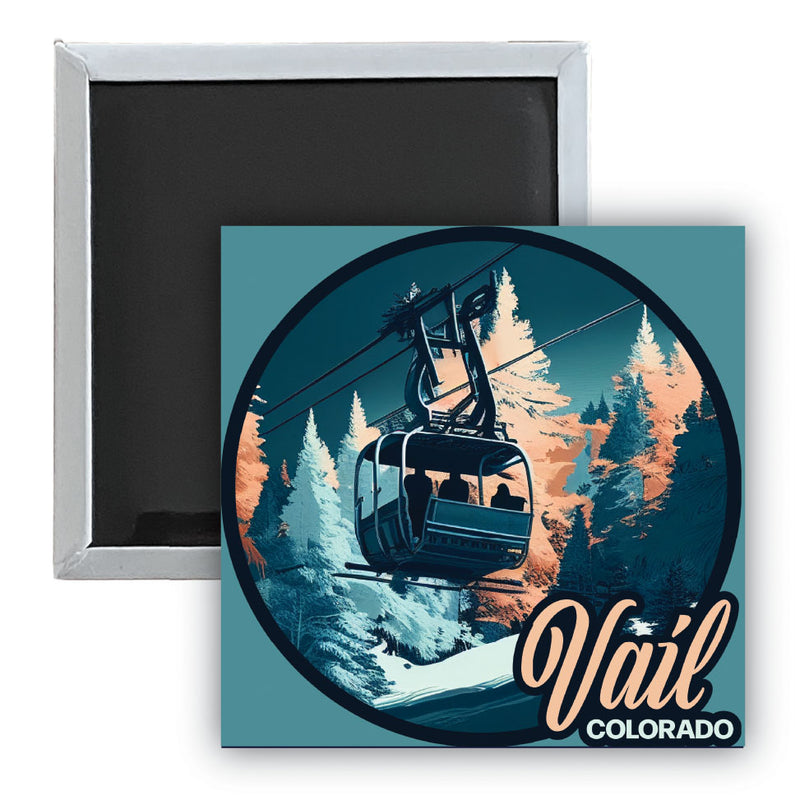 Vail Colorado C Souvenir 2.5 x 2.5-Inch Durable & Vibrant Decor Fridge Magnet