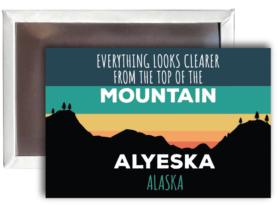 Alyeska Alaska 2 x 3 - Inch Ski Top of the Mountain Fridge Magnet