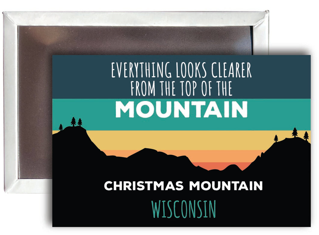 Christmas Mountain Wisconsin 2 x 3 - Inch Ski Top of the Mountain Fridge Magnet