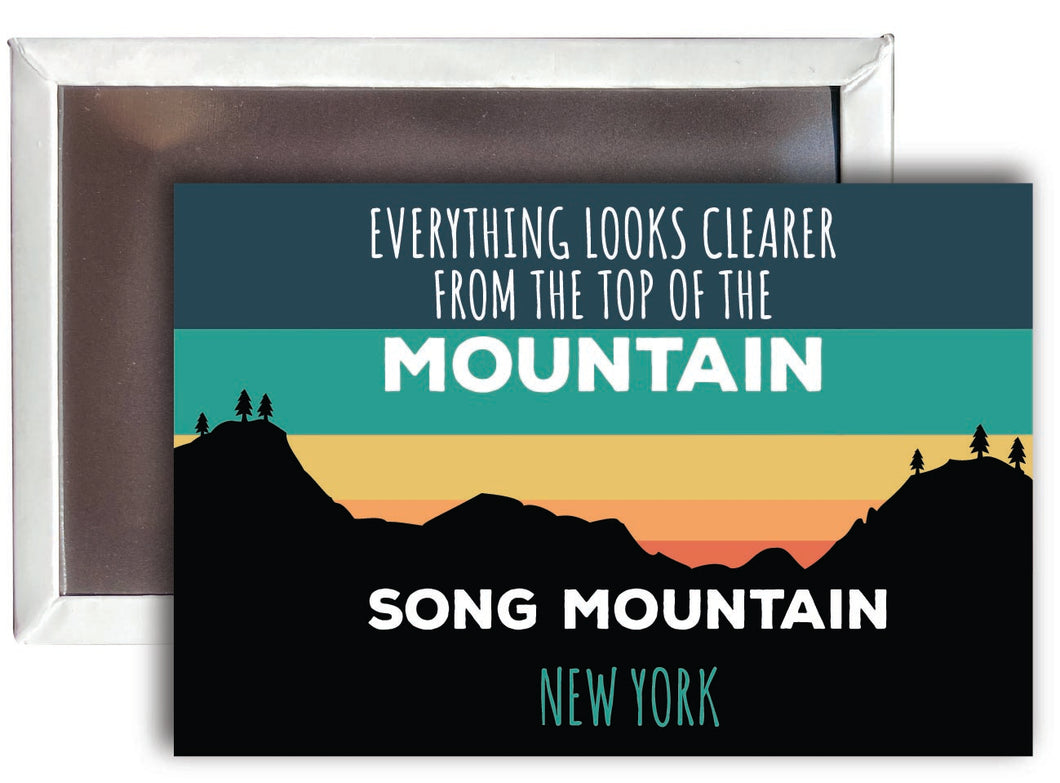 Song Mountain New York 2 x 3 - Inch Ski Top of the Mountain Fridge Magnet