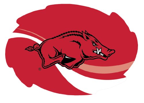 Arkansas Razorbacks Stripe Design Swirl Shape 5x6-Inch NCAA High-Definition Magnet - Versatile Metallic Surface Adornment