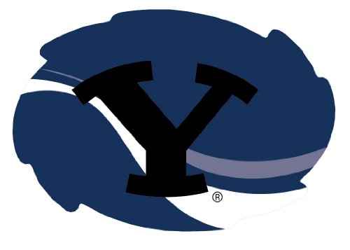 Brigham Young Cougars Stripe Design Swirl Shape 5x6-Inch NCAA High-Definition Magnet - Versatile Metallic Surface Adornment