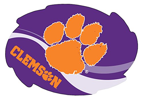 Clemson Tigers Stripe Design Swirl Shape 5x6-Inch NCAA High-Definition Magnet - Versatile Metallic Surface Adornment