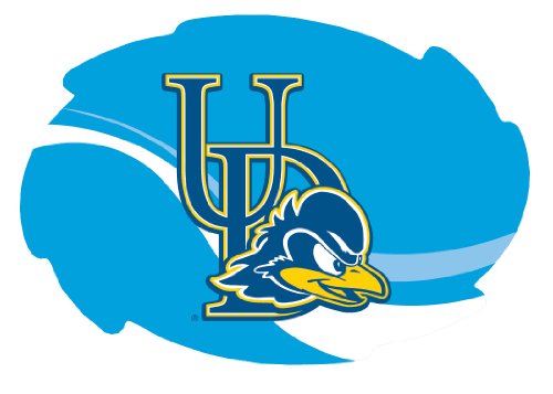 Delaware Blue Hens Stripe Design Swirl Shape 5x6-Inch NCAA High-Definition Magnet - Versatile Metallic Surface Adornment