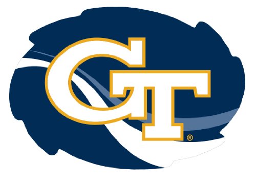 Georgia Tech Yellow Jackets Stripe Design Swirl Shape 5x6-Inch NCAA High-Definition Magnet - Versatile Metallic Surface Adornment
