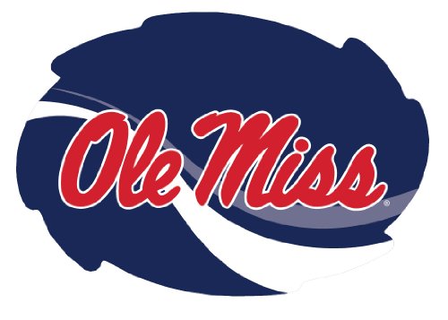 Mississippi Rebels "Ole Miss" Stripe Design Swirl Shape 5x6-Inch NCAA High-Definition Magnet - Versatile Metallic Surface Adornment