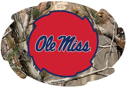 Mississippi Rebels "Ole Miss" Camo Design Swirl Shape 5x6-Inch NCAA High-Definition Magnet - Versatile Metallic Surface Adornment