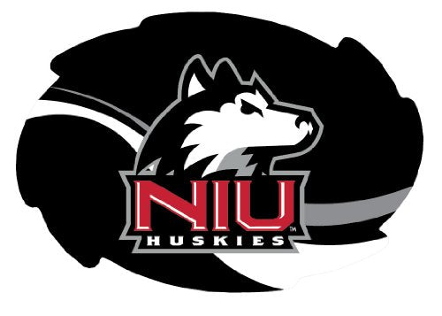 Northern Illinois Huskies Stripe Design Swirl Shape 5x6-Inch NCAA High-Definition Magnet - Versatile Metallic Surface Adornment