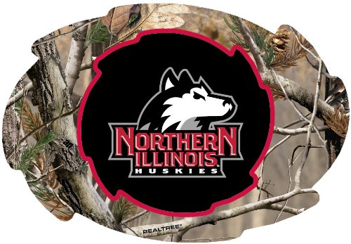 Northern Illinois Huskies Camo Design Swirl Shape 5x6-Inch NCAA High-Definition Magnet - Versatile Metallic Surface Adornment