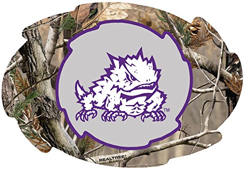 Texas Christian University Camo Design Swirl Shape 5x6-Inch NCAA High-Definition Magnet - Versatile Metallic Surface Adornment