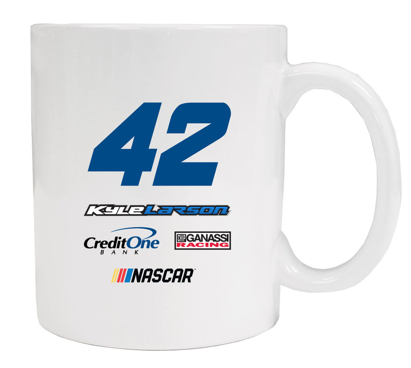 Kyle Larson #42 Ceramic White Mug New for 2020 (White).