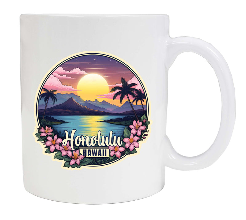 Honolulu Hawaii B Souvenir 12 oz Ceramic Coffee Mug