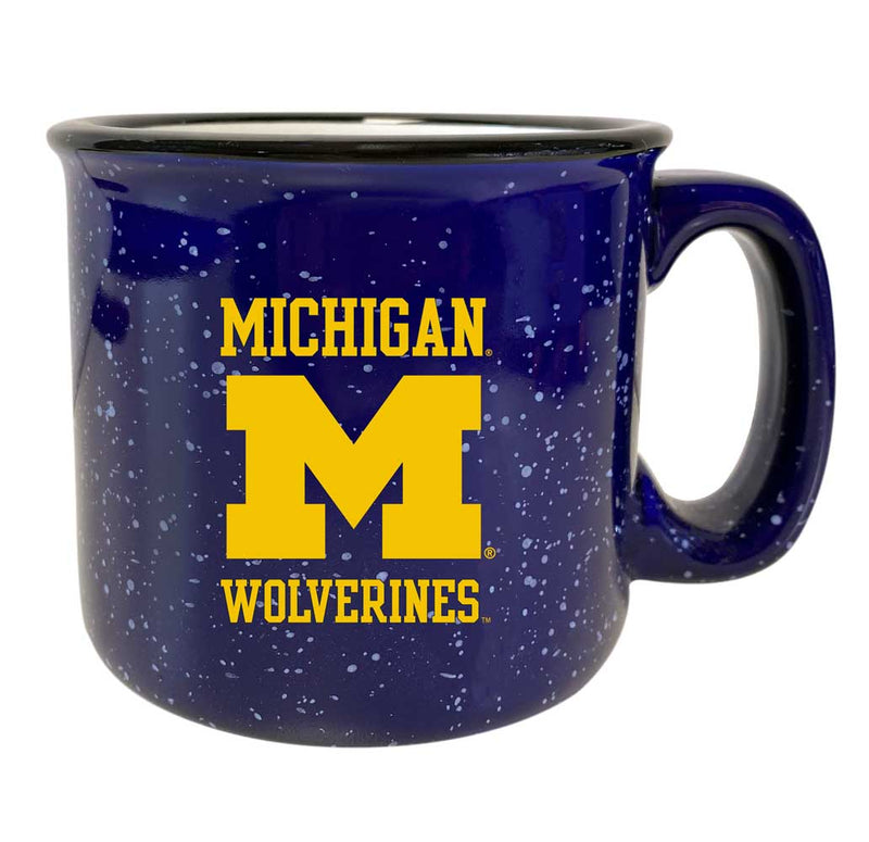 Michigan Wolverines Speckled Ceramic Camper Coffee Mug - Choose Your Color