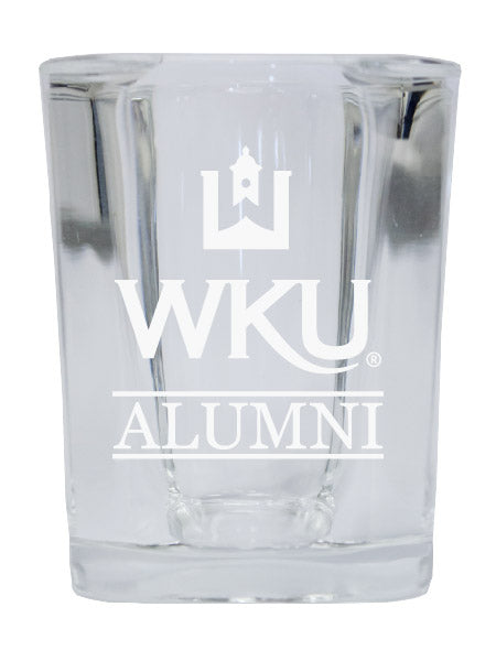 NCAA Western Kentucky Hilltoppers Alumni 2oz Laser Etched Square Shot Glass