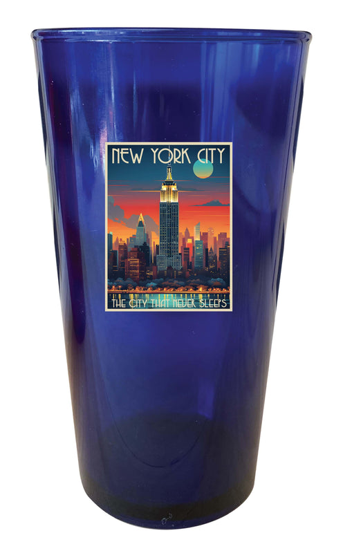 New York City B Souvenir Plastic 16 oz pint