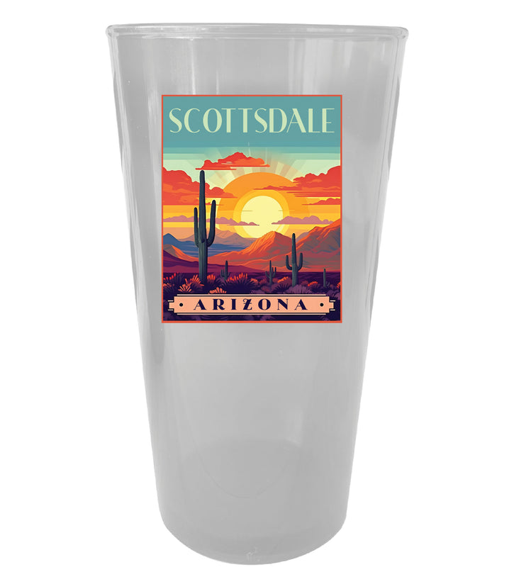 Scottsdale Arizona Souvenir Plastic 16 oz pint Clear