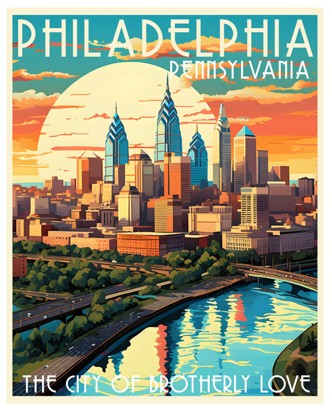 Exclusive Philadelphia Pennsylvania Collectible - Vintage Travel Poster Art