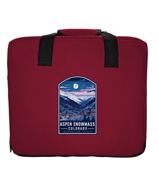 Aspen Snowmass Colorado Design C Souvenir Destination Seat Cushion Maroon
