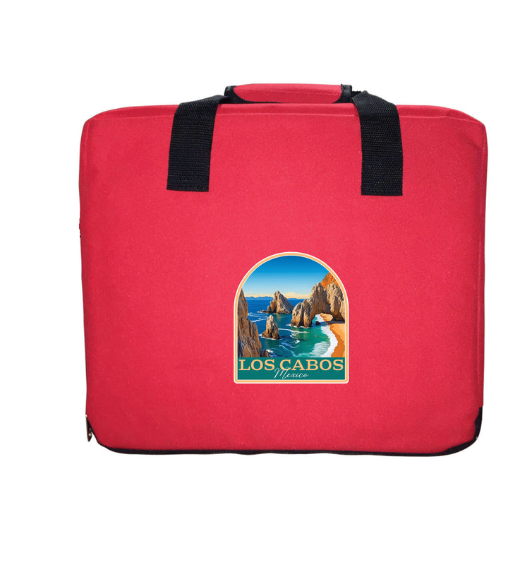 Los Cabos Mexico Design B Souvenir Destination Seat Cushion Red