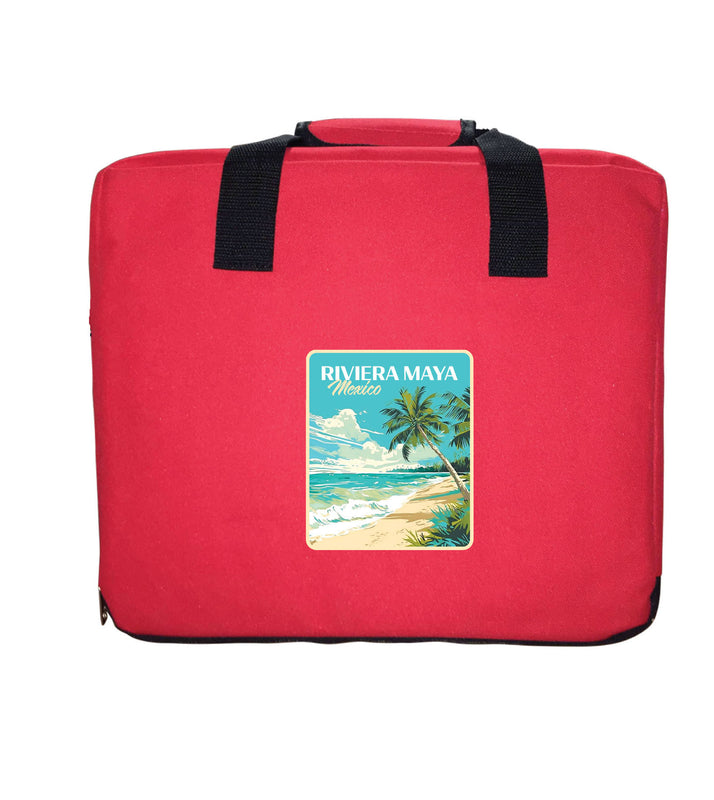 Riviera Maya Mexico Design C Souvenir Destination Seat Cushion Red