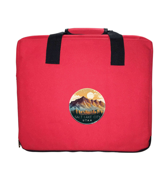 Salt Lake City Utah Design B Souvenir Destination Seat Cushion Red