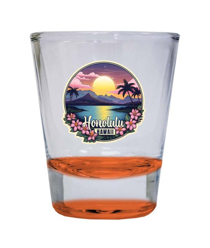 Honolulu Hawaii B Souvenir 1.5 Ounce Shot Glass Round