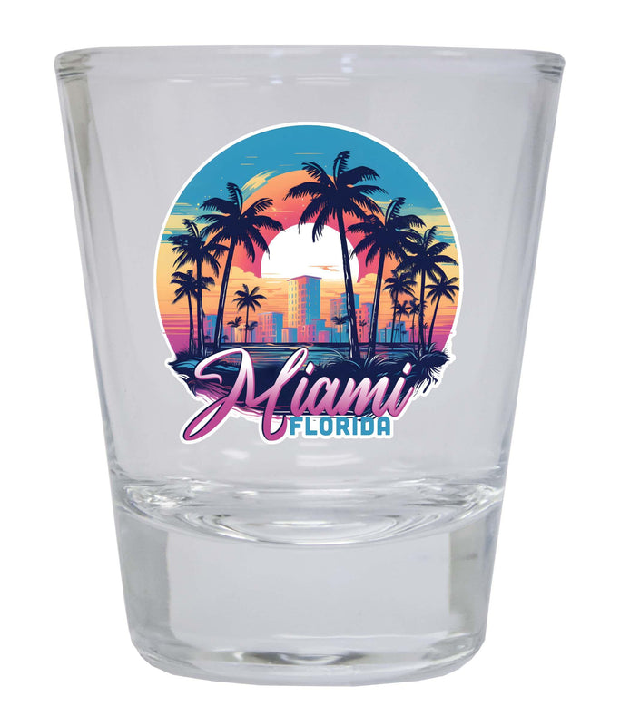 Miami Florida B Souvenir 1.5 Ounce Shot Glass Round
