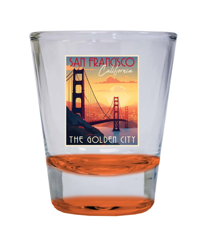San Francisco California B Souvenir 1.5 Ounce Shot Glass Round