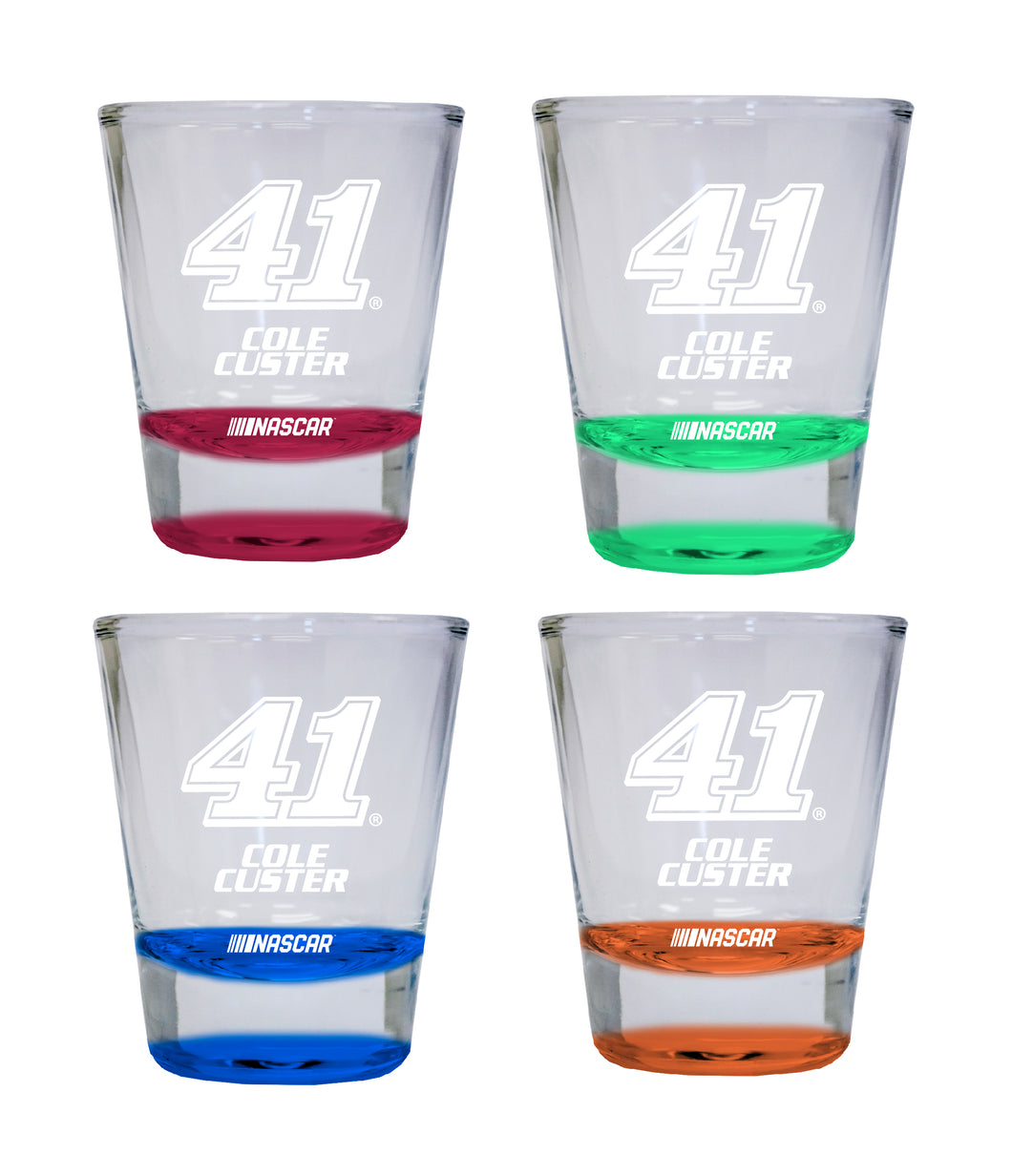 Nascar #41 Cole Custer Color Etched Shot Glasses New For 2022