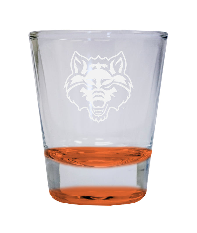 NCAA Arkansas State Collector's 2oz Laser-Engraved Spirit Shot Glass Orange