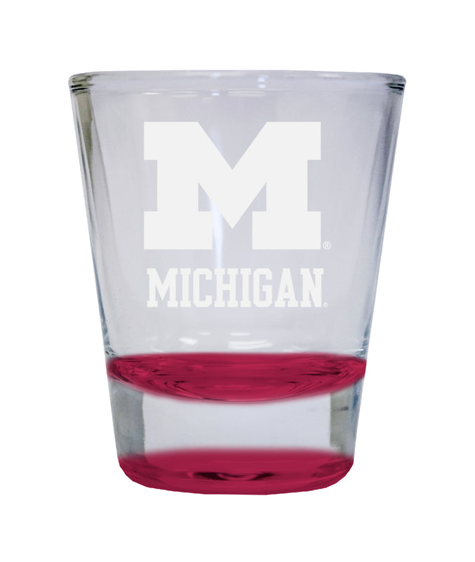 NCAA Michigan Wolverines Collector's 2oz Laser-Engraved Spirit Shot Glass Red