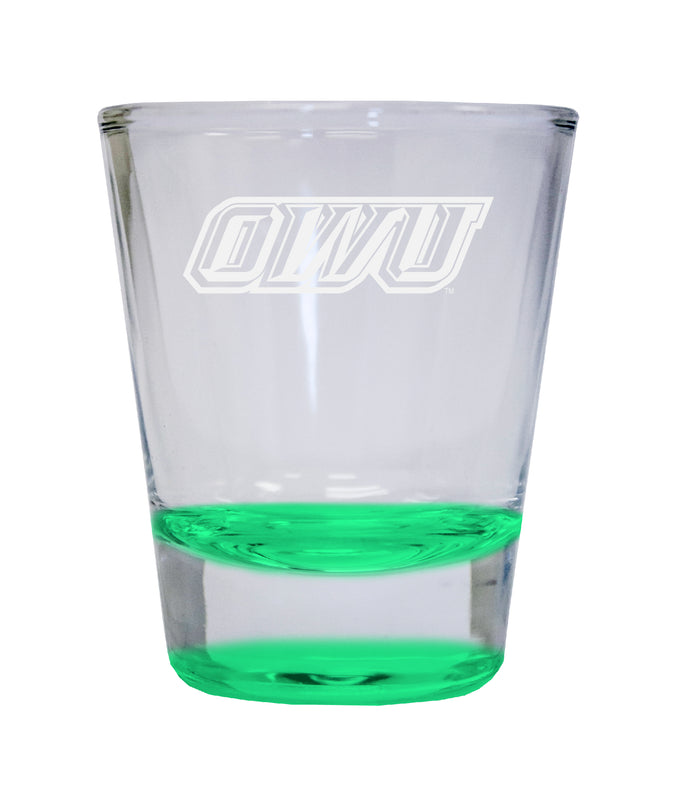 NCAA Ohio Wesleyan University Collector's 2oz Laser-Engraved Spirit Shot Glass Green