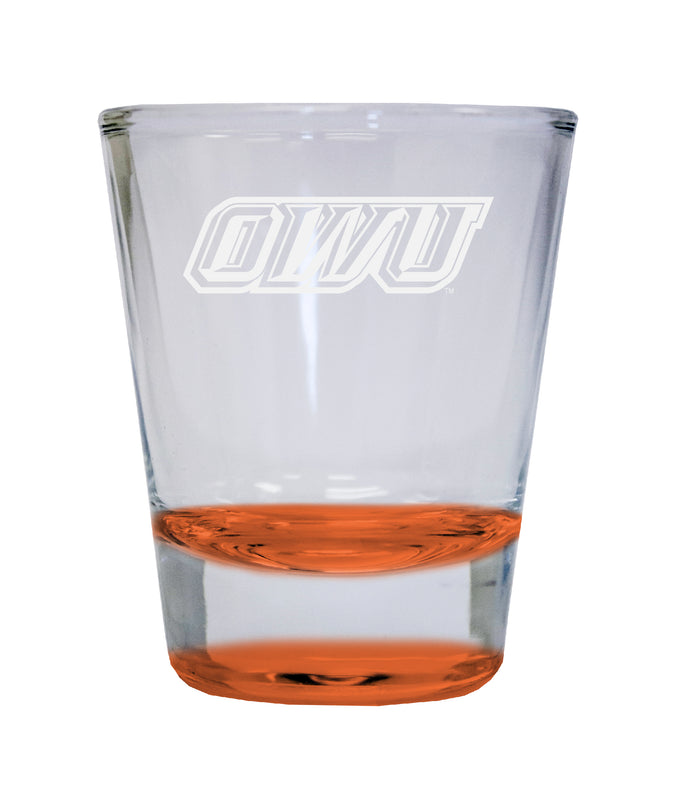 NCAA Ohio Wesleyan University Collector's 2oz Laser-Engraved Spirit Shot Glass Orange