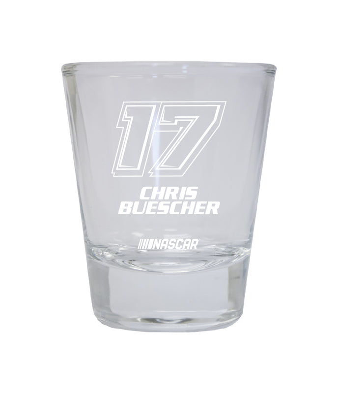 Chris Buescher #17 Nascar Etched Round Shot Glass New for 2022
