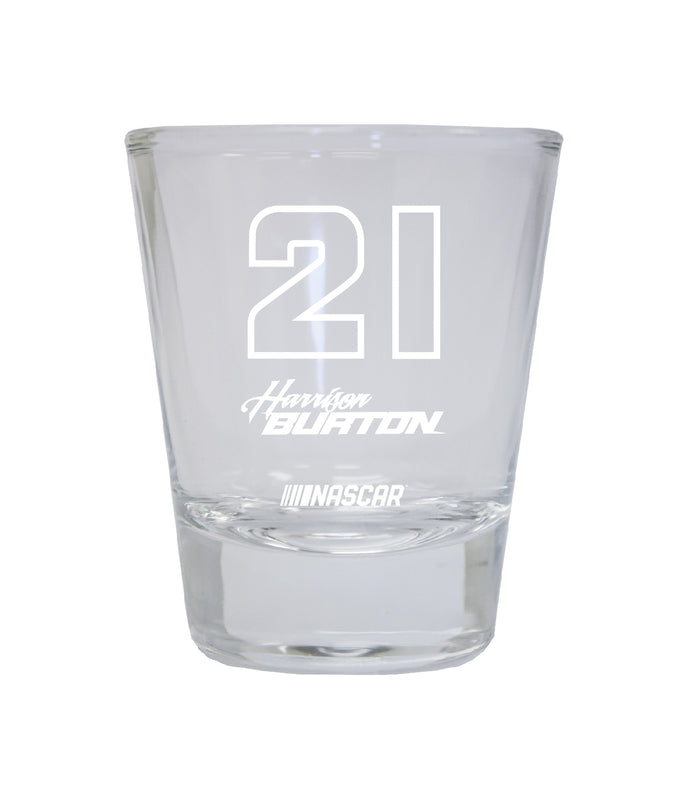 Harrison Burton #21 Nascar Etched Round Shot Glass New for 2022
