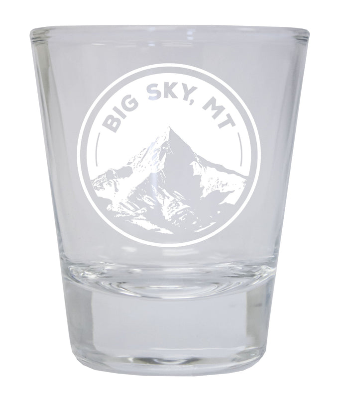 Big Sky Montana Souvenir 1.5 Ounce Engraved Shot Glass Round