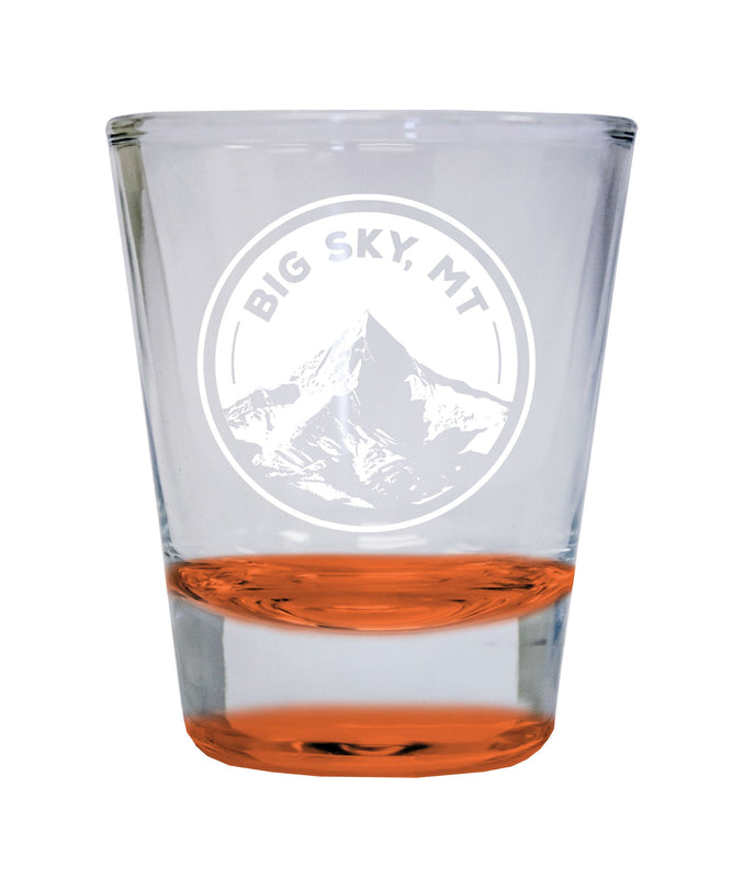 Big Sky Montana Souvenir 1.5 Ounce Engraved Shot Glass Round