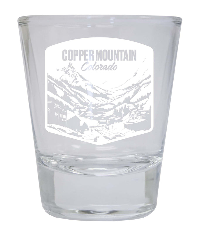 Copper Mountain Souvenir 1.5 Ounce Engraved Shot Glass Round