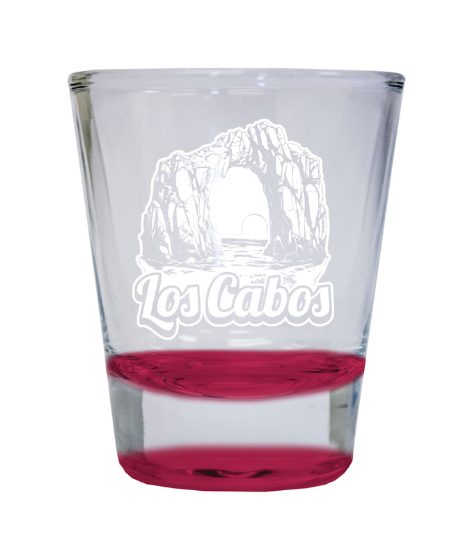 Los Cabos Mexico Souvenir 1.5 Ounce Engraved Shot Glass Round