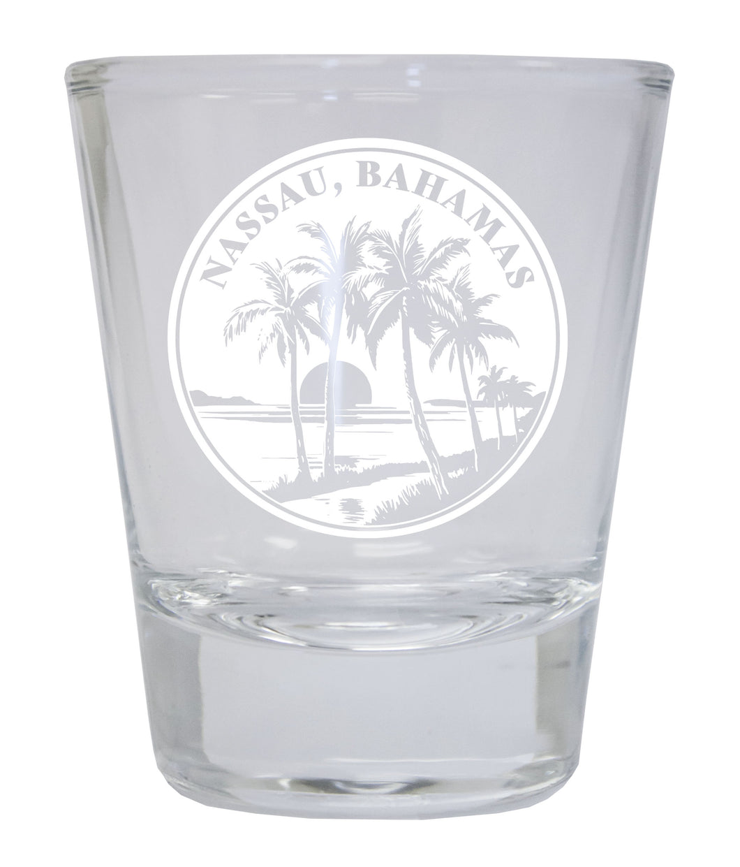 Nassau the Bahamas Souvenir 1.5 Ounce Engraved Shot Glass Round
