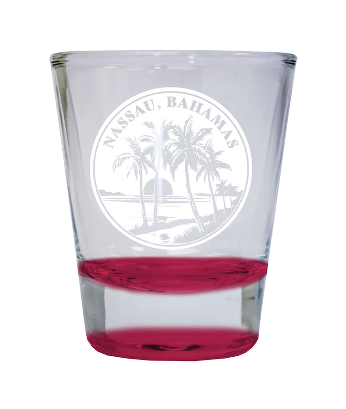 Nassau the Bahamas Souvenir 1.5 Ounce Engraved Shot Glass Round