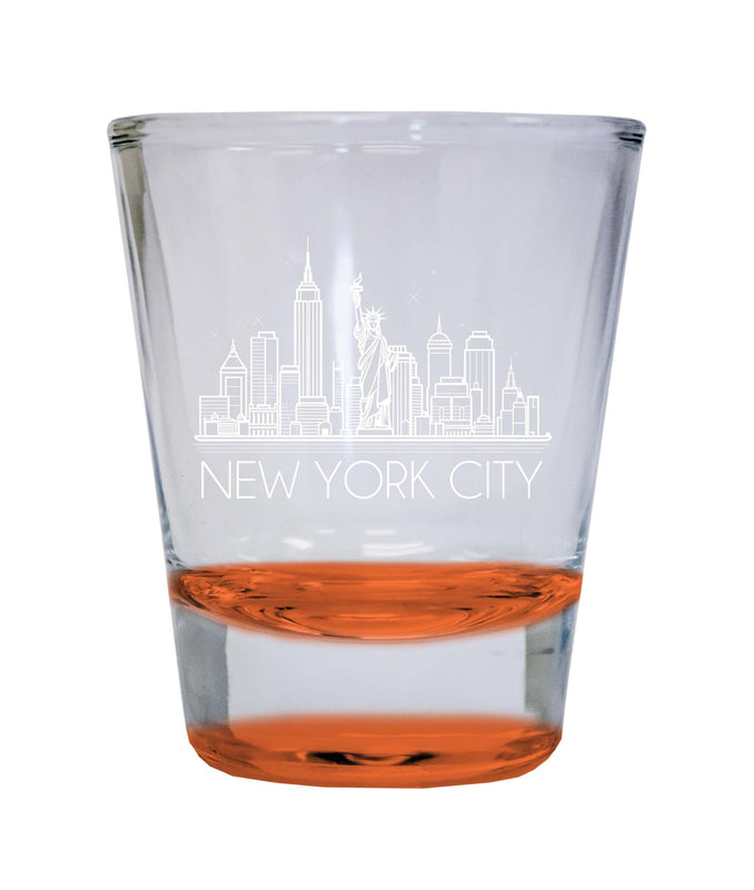 New York City Souvenir 1.5 Ounce Engraved Shot Glass Round