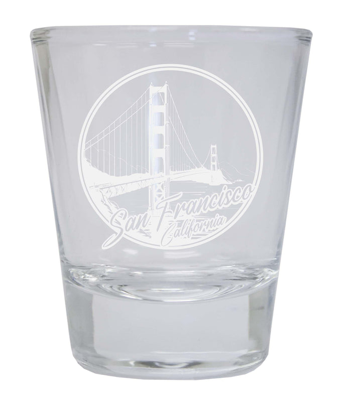 San Francisco California Souvenir 1.5 Ounce Engraved Shot Glass Round