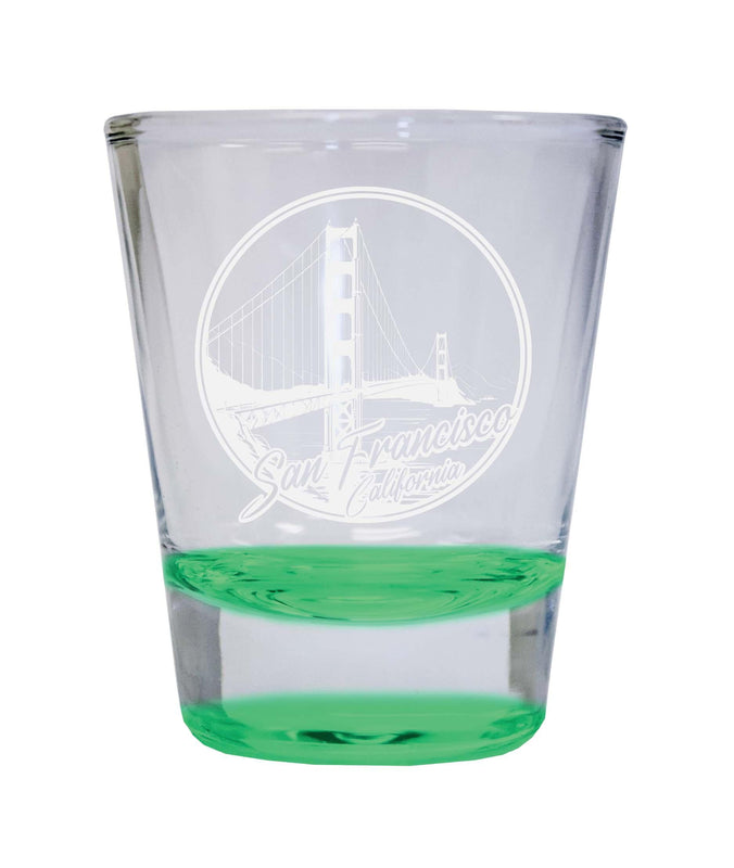 San Francisco California Souvenir 1.5 Ounce Engraved Shot Glass Round