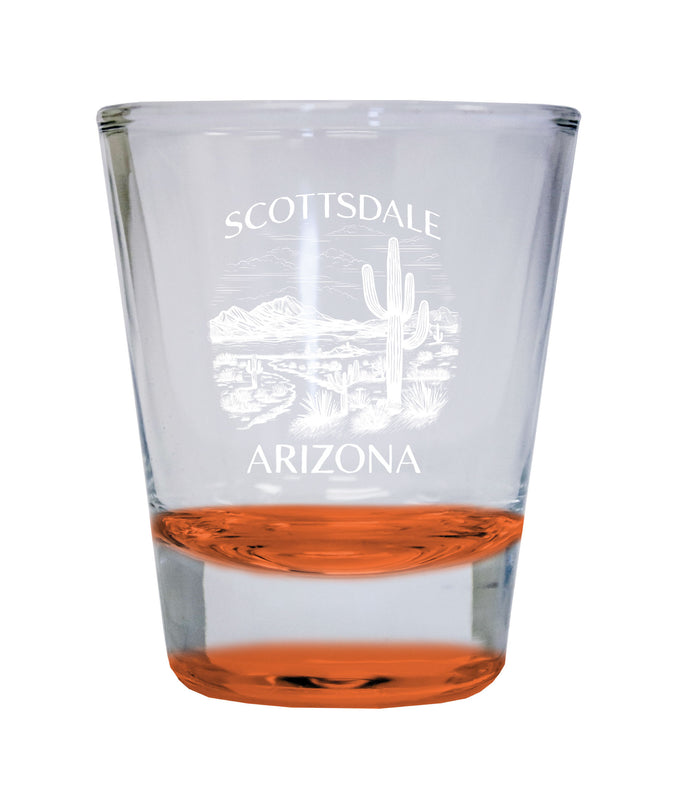 Scottsdale Arizona Souvenir 1.5 Ounce Engraved Shot Glass Round