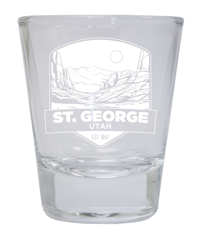 St. George Utah Souvenir 1.5 Ounce Engraved Shot Glass Round